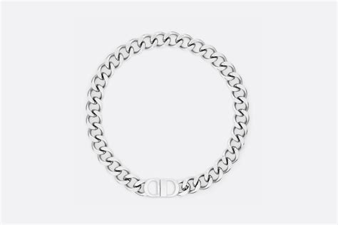 dior cuban link|CD Icon Chain Link Necklace Silver.